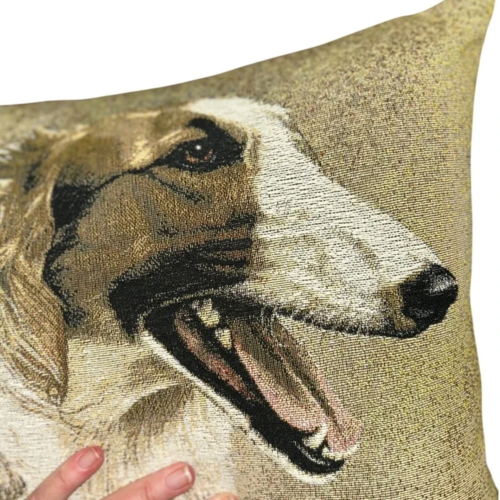 Pure Country Weavers Robert J May Borzoi Russian Wolfhound Tapestry Pillow 16x16